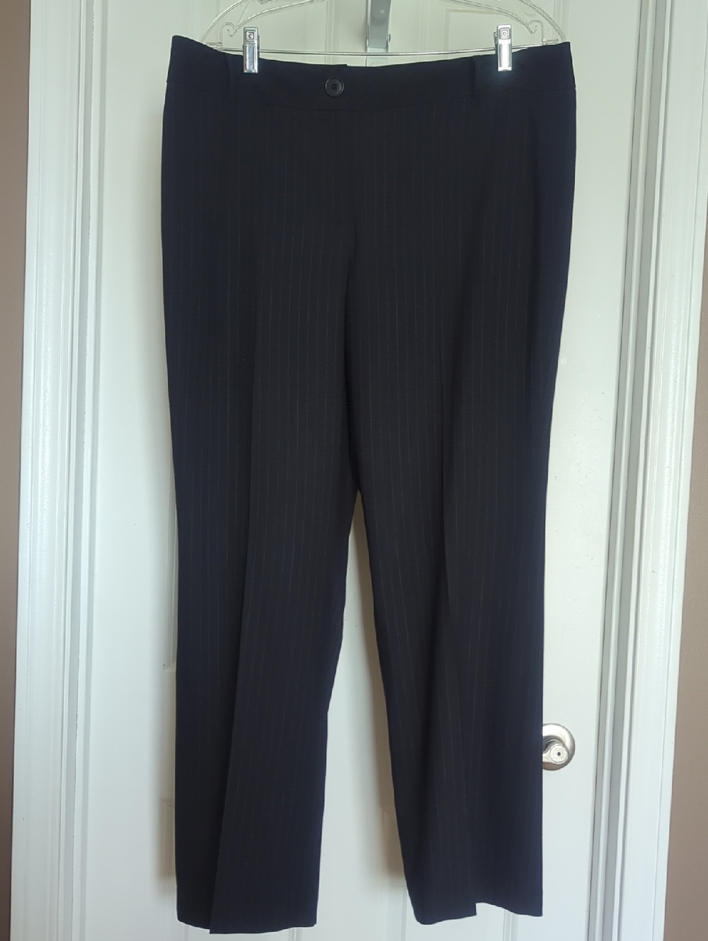 Ann Taylor LOFT Navy Pinstripe Dress Pants Style Is Ann Size 14